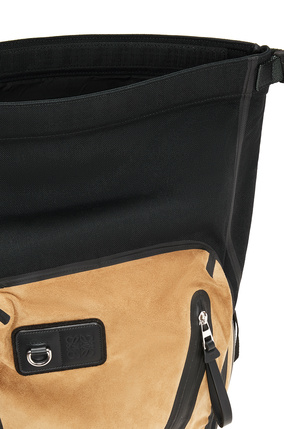 LOEWE Technical backpack in recycled canvas and suede Black/Dark Gold plp_rd