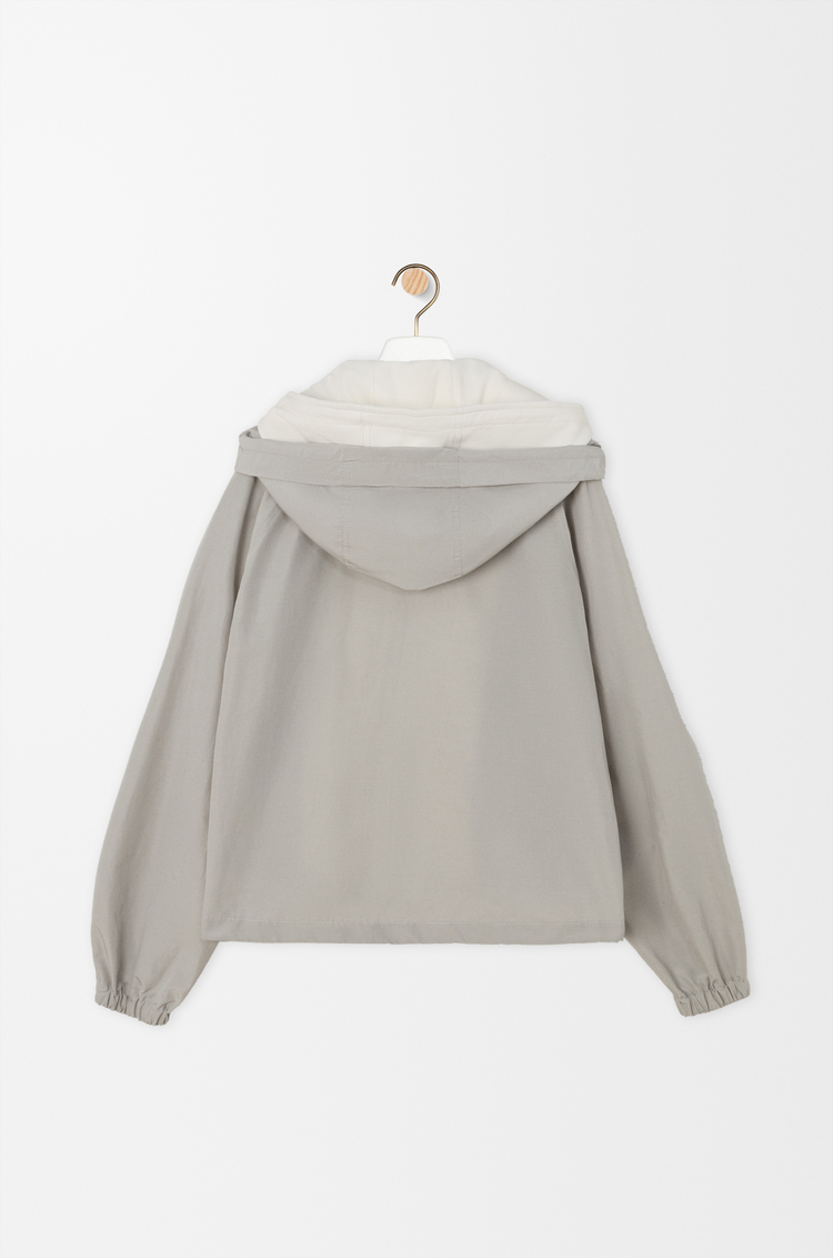 LOEWE Parka in technical cotton shell Light Grey