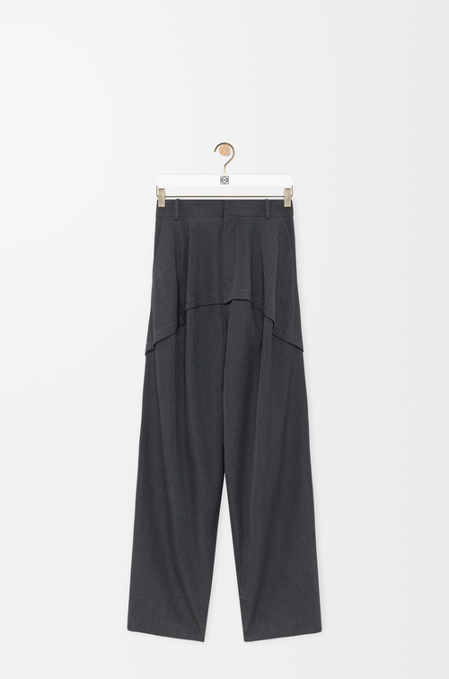 LOEWE Pantalon en laine Charbon Chiné