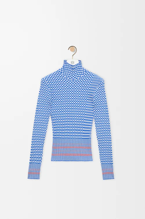 LOEWE Top en mezcla de viscosa Azul/Blanco
