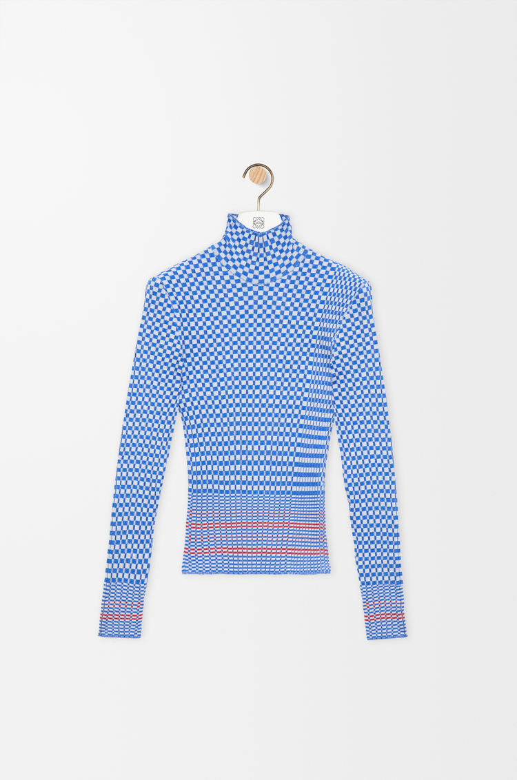 LOEWE Top en mezcla de viscosa Azul/Blanco