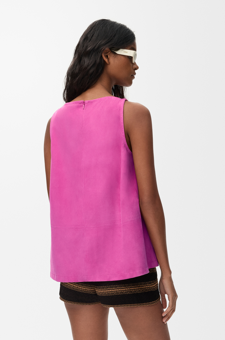 LOEWE Haut en chèvre velours Rose