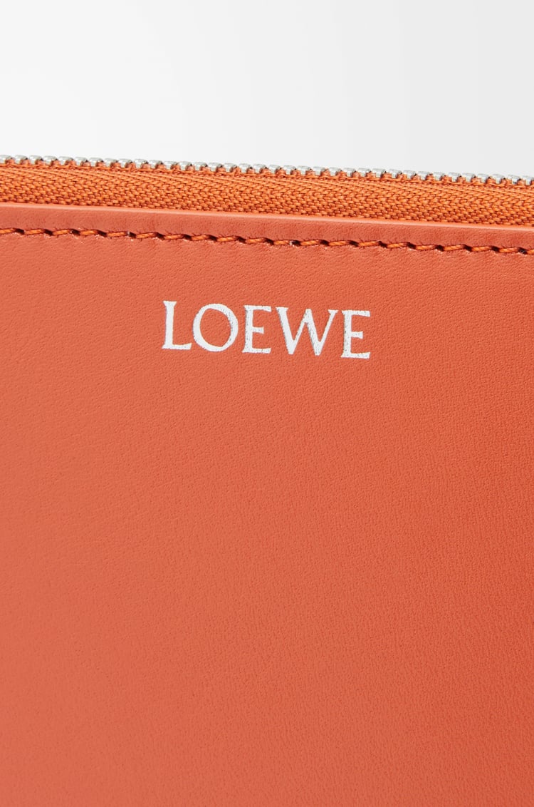 LOEWE Knot compact zip around wallet in shiny nappa calfskin Maple/Papercraft