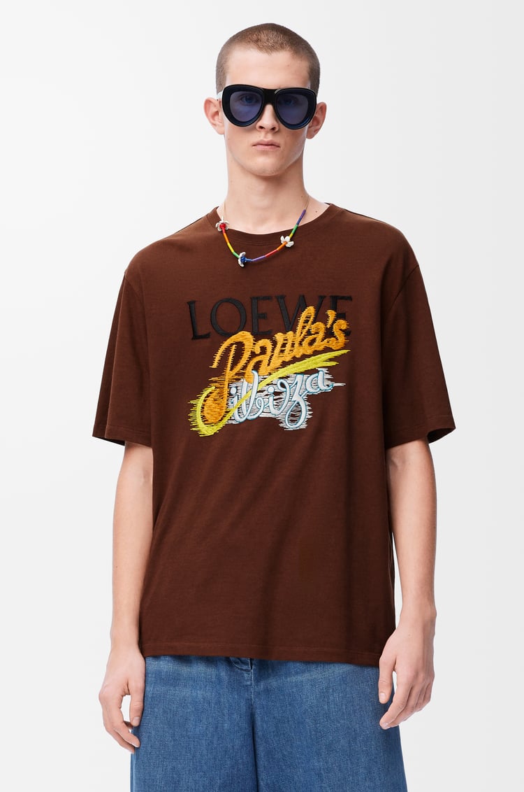 LOEWE Loose fit T-shirt in cotton Brown/Multicolor