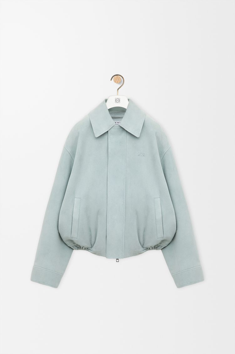 LOEWE Chaqueta con cordón de ajuste en ante de piel de cordero Gris Azulado