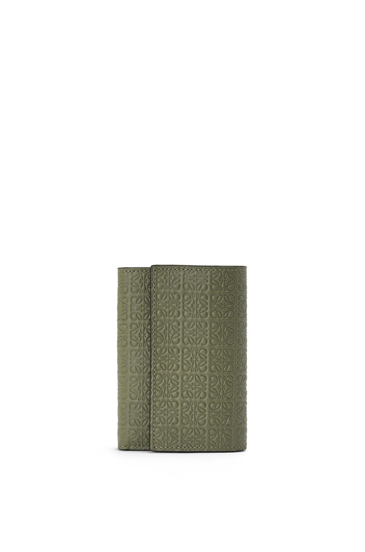 LOEWE Repeat small vertical wallet in embossed calfskin Avocado Green pdp_rd