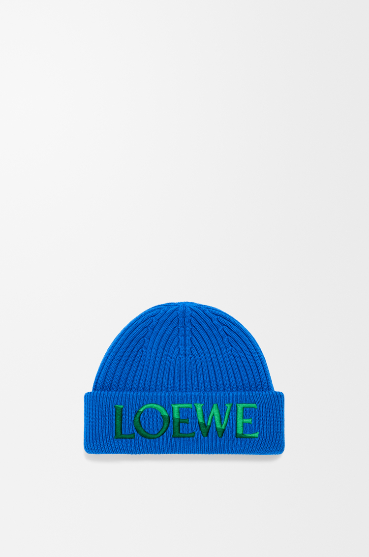 LOEWE Gorro LOEWE en lana Azul/Verde