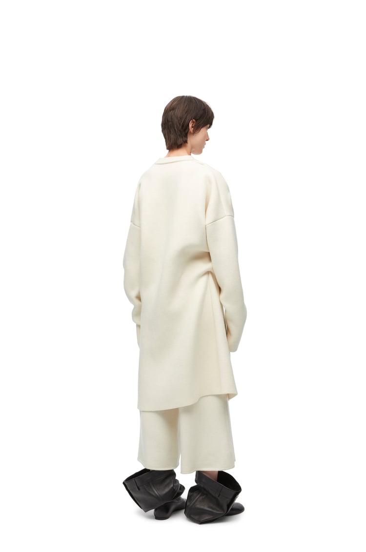 LOEWE Draped coat in wool blend Soft White