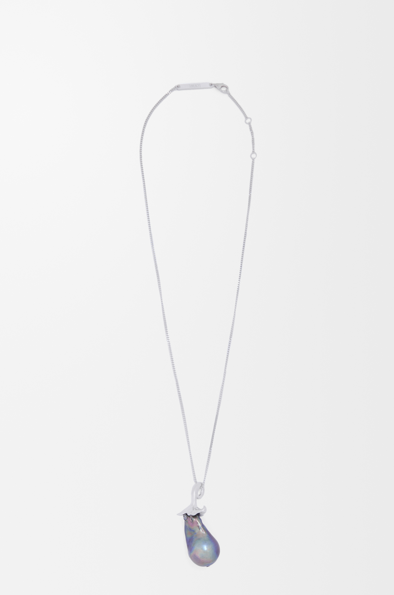 LOEWE Aubergine necklace in sterling silver and pearl Silver/Purple