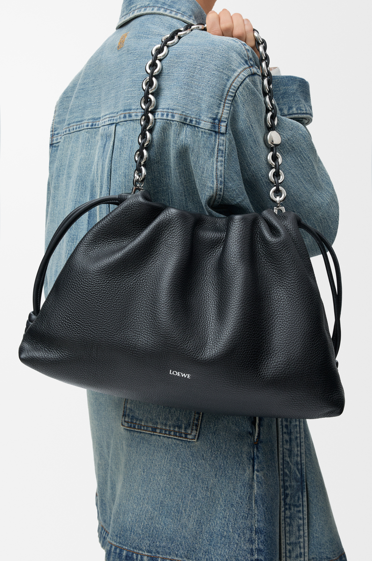 LOEWE Large Flamenco purse in fine grained calfskin Black