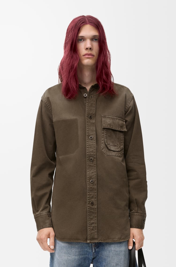 LOEWE Overshirt in cotton Khaki Green