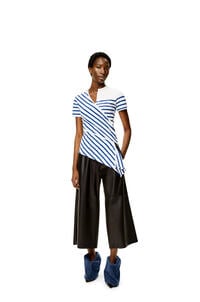 LOEWE Striped asymmetric top in cotton White/Navy pdp_rd