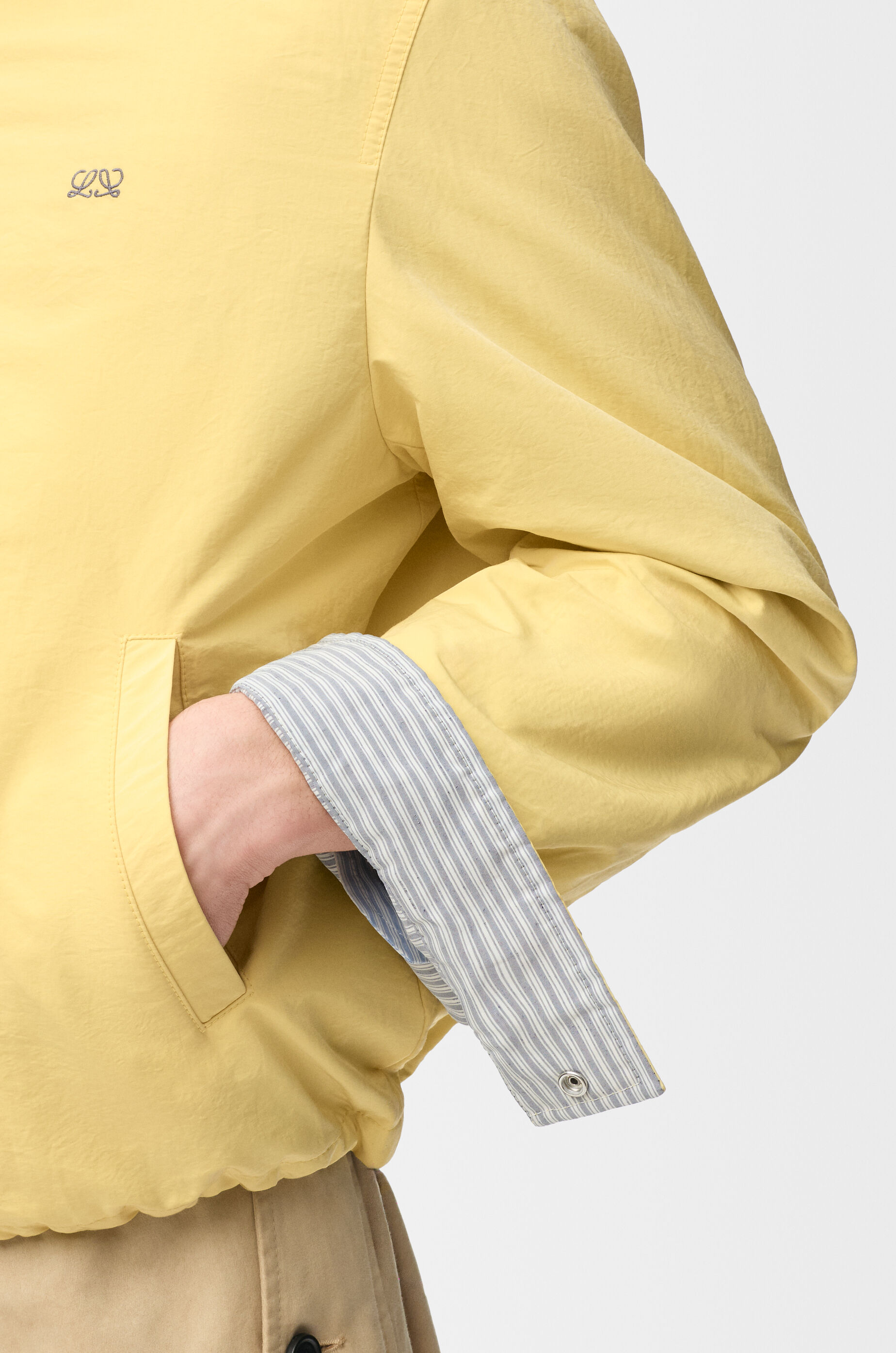 Zip-up jacket in technical cotton Yellow - LOEWE USA Official Website