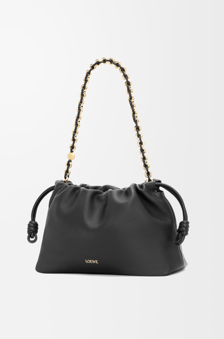 LOEWE 中号柔软纳帕羊皮革 Flamenco Purse 手袋 黑色