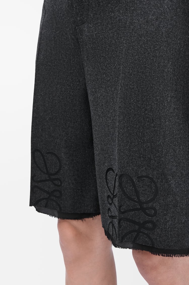 LOEWE Anagram shorts in wool and cashmere Charcoal Melange