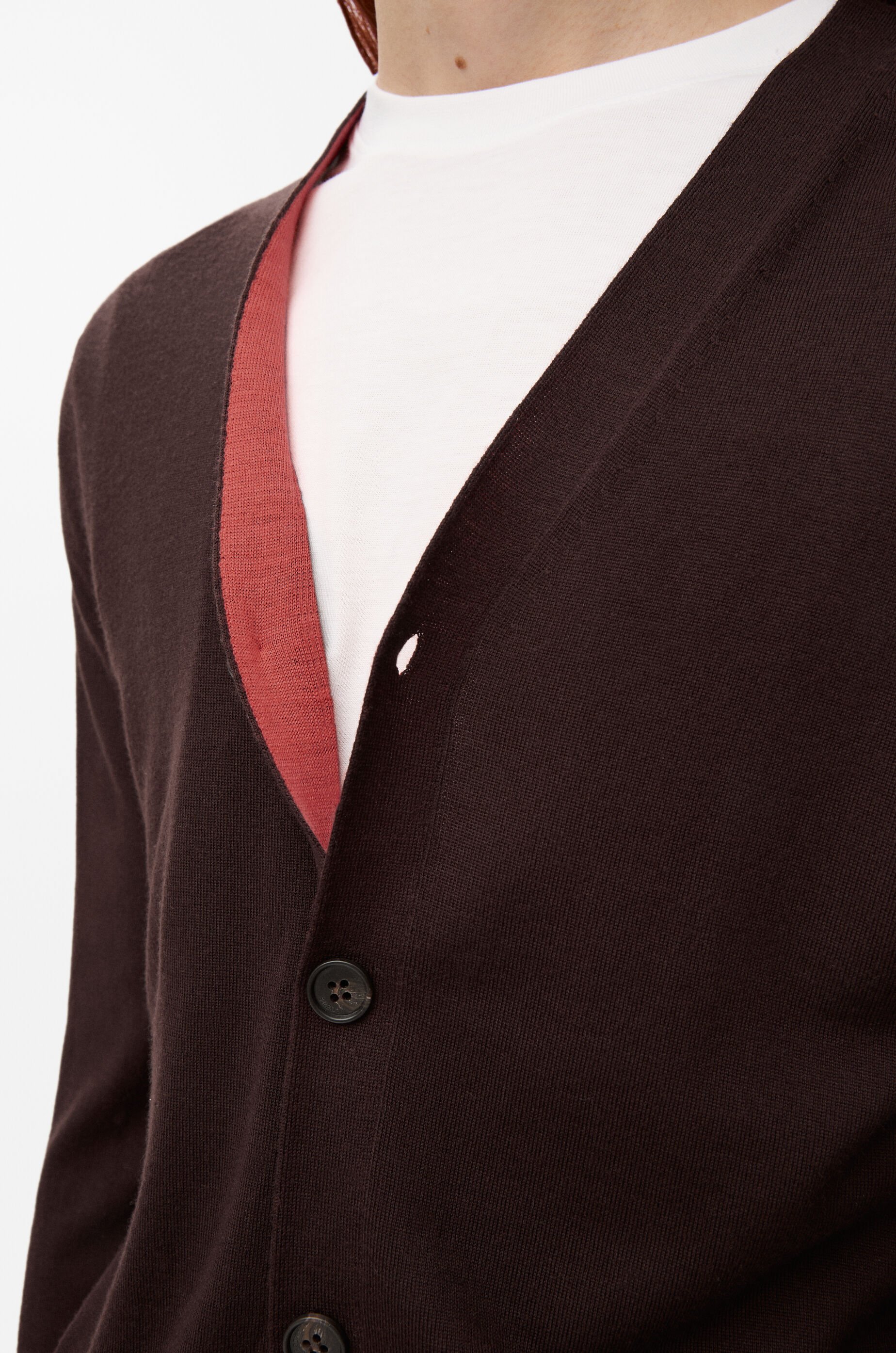 LOEWE ブラウン Vネック カーディガン