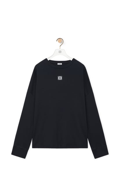 LOEWE Oversized fit long sleeve T-shirt in cotton Black plp_rd