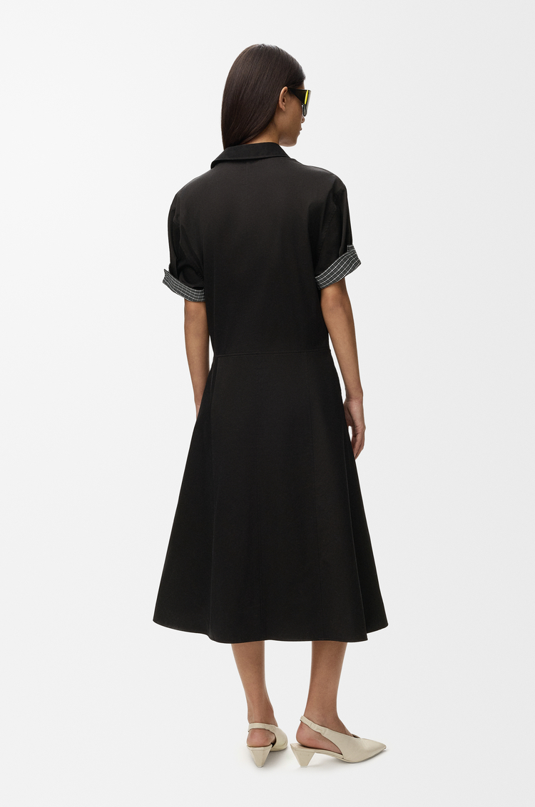 LOEWE Kleid aus Baumwolle und Seide Schwarz