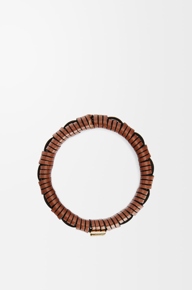 LOEWE Pulsera tejida en piel de ternera Marrón Claro