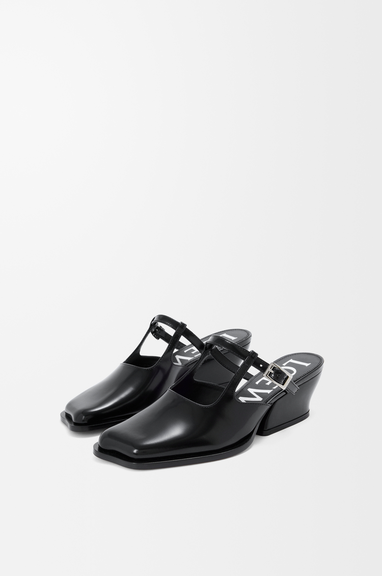 LOEWE Mule Onda en piel de ternera Negro