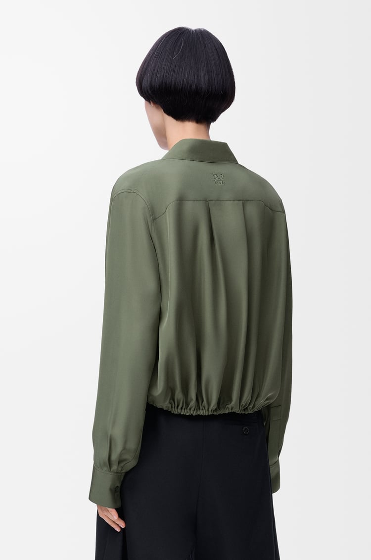 LOEWE Camisa globo en seda Verde Caqui