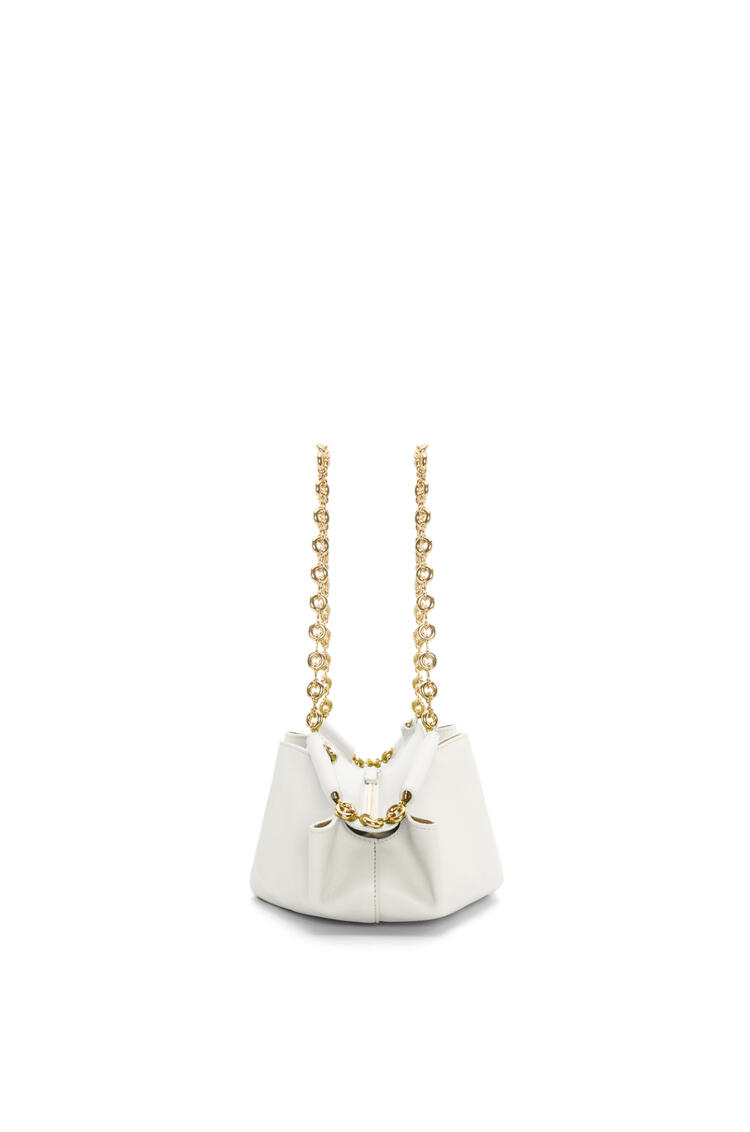 LOEWE Small Paseo bag in shiny nappa calfskin with chain Soft White