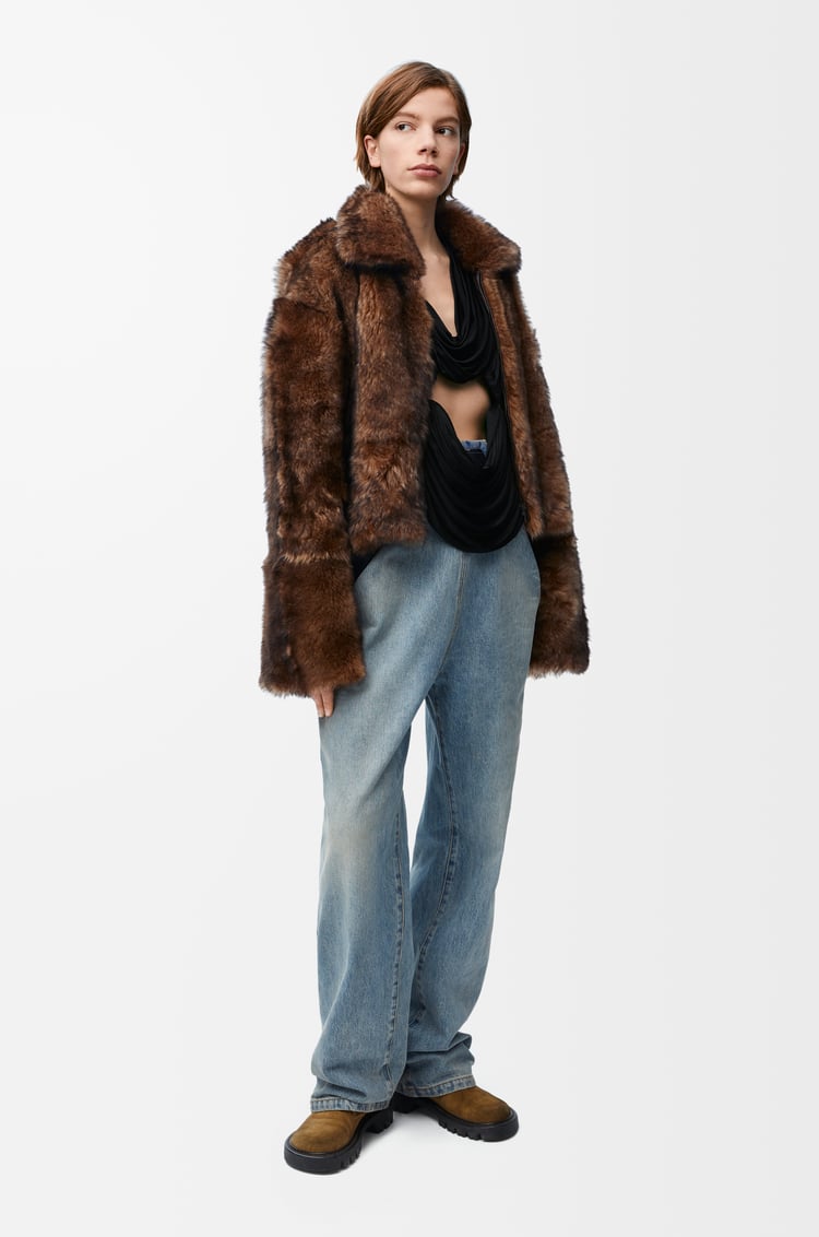 LOEWE Chaqueta en lana de oveja Marrón/Naranja