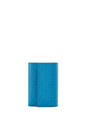 LOEWE Repeat small vertical wallet in embossed calfskin Lagoon Blue plp_rd