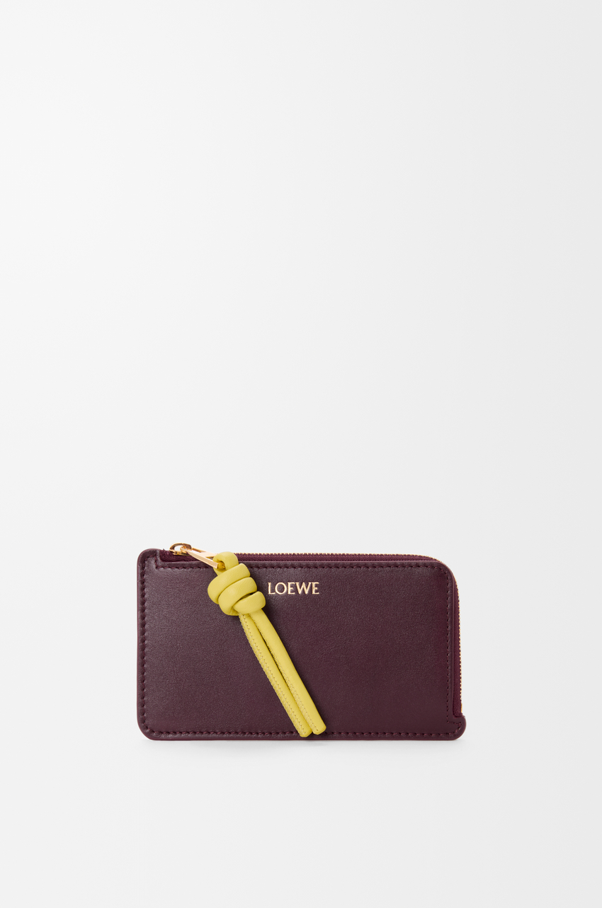 Knot coin cardholder in shiny nappa calfskin