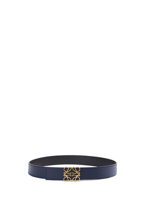 LOEWE Cinturón en piel de ternera lisa con anagrama Negro/Marino/Oro plp_rd