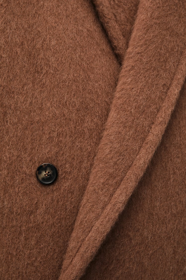 LOEWE Double-breasted coat in lama and wool Light Tan