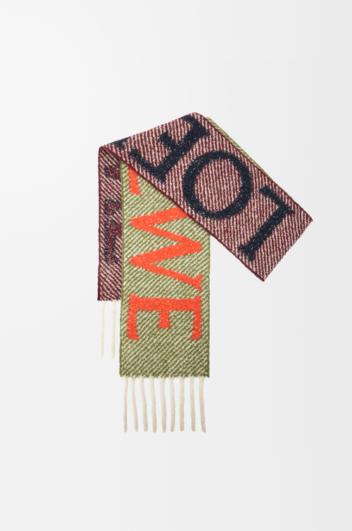 LOEWE Scarf in alpaca and wool blend Navy/Orange