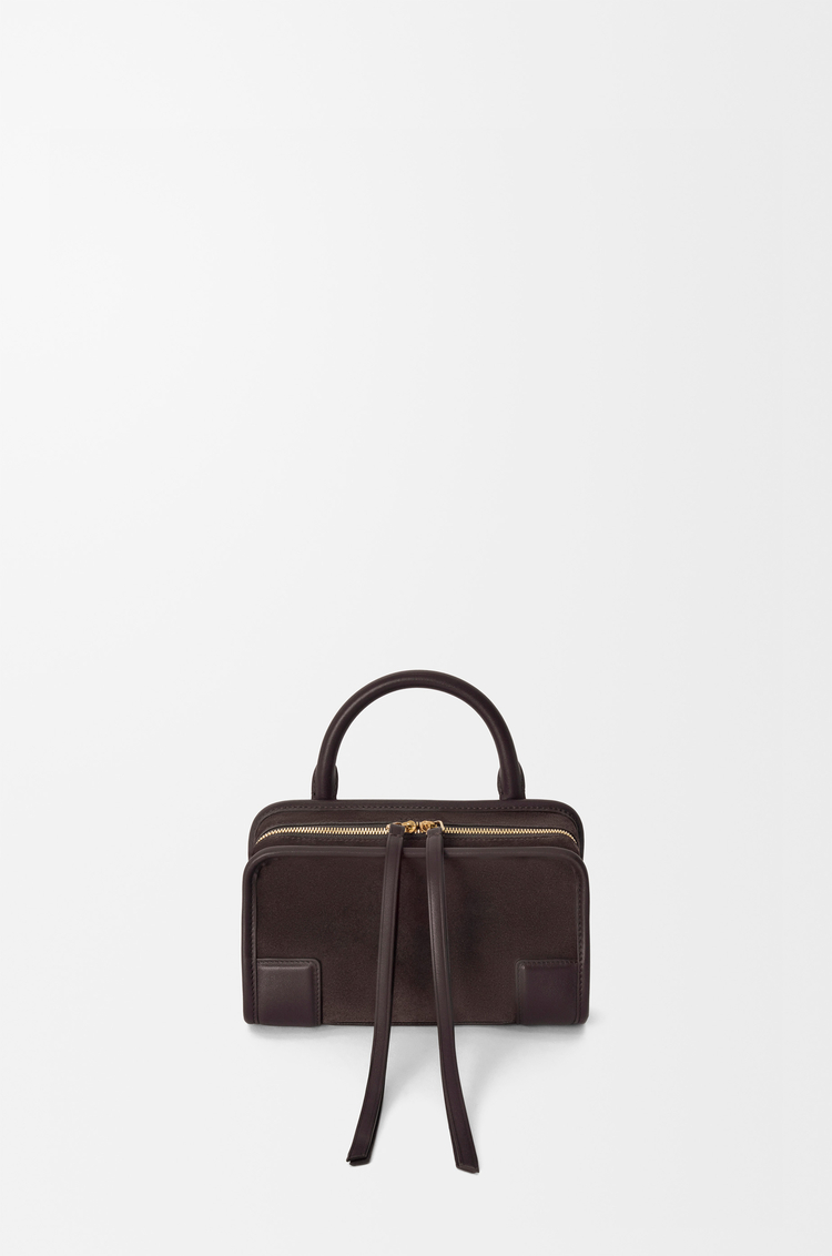 LOEWE Mini sac Amazona 180 en cuir velours Châtaigne Foncé