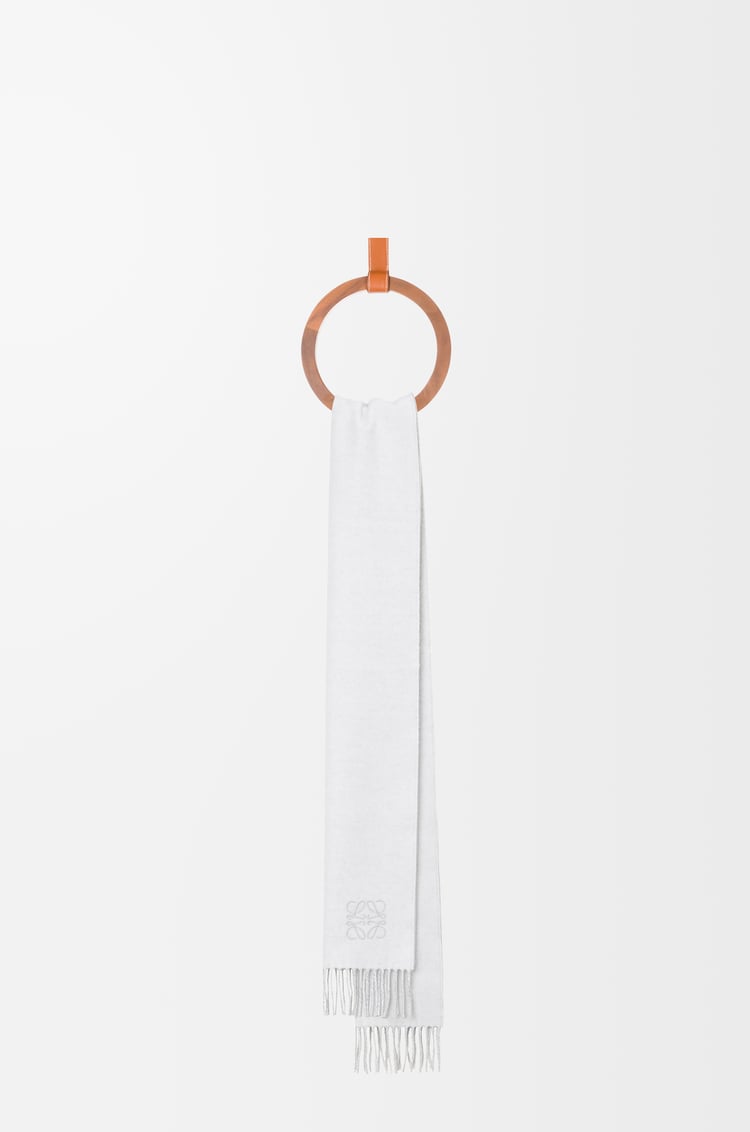 LOEWE Scarf in wool and cashmere White/Light Grey