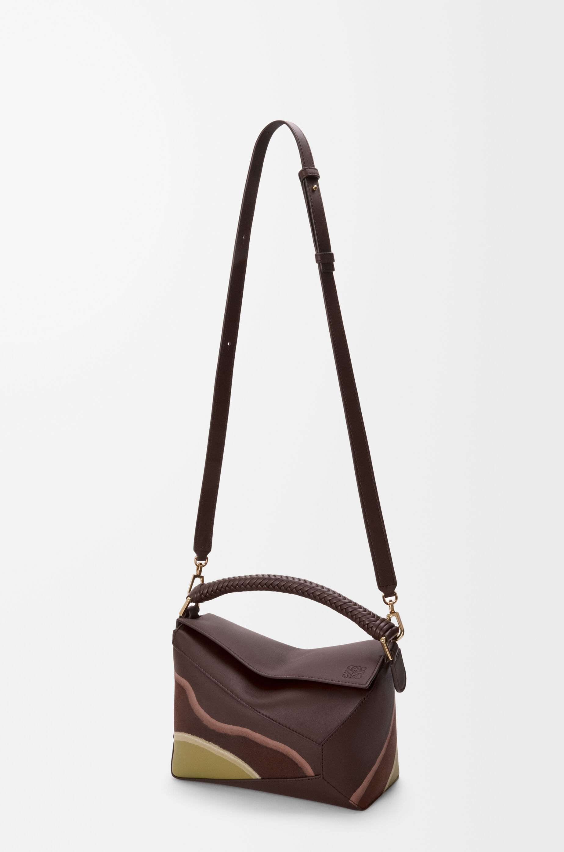 ロペ Small Puzzle Edge Landscape bag in nappa calfskin Brown - LOEWE