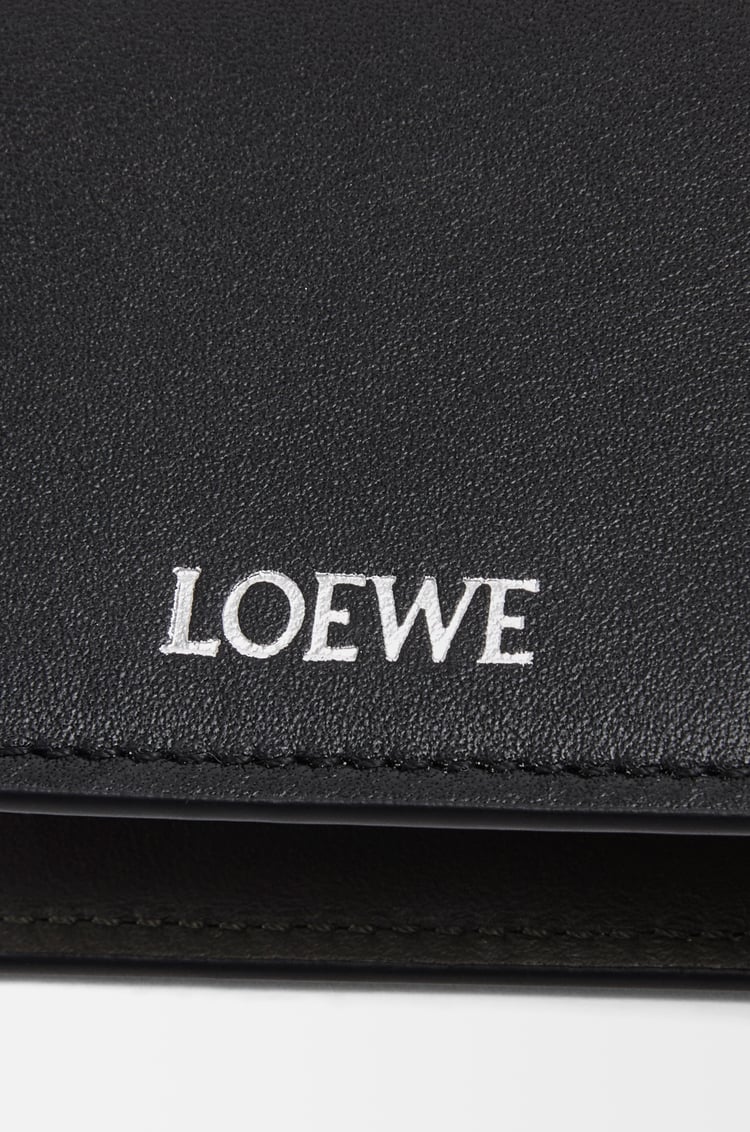 LOEWE Slim bifold cardholder in shiny nappa calfskin Black/Dark Khaki