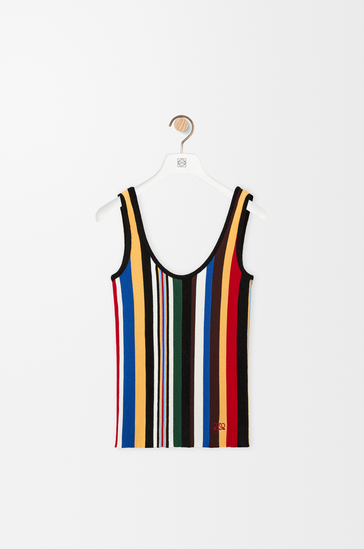 LOEWE Tank top in stretch viscose blend Red/Multicolour