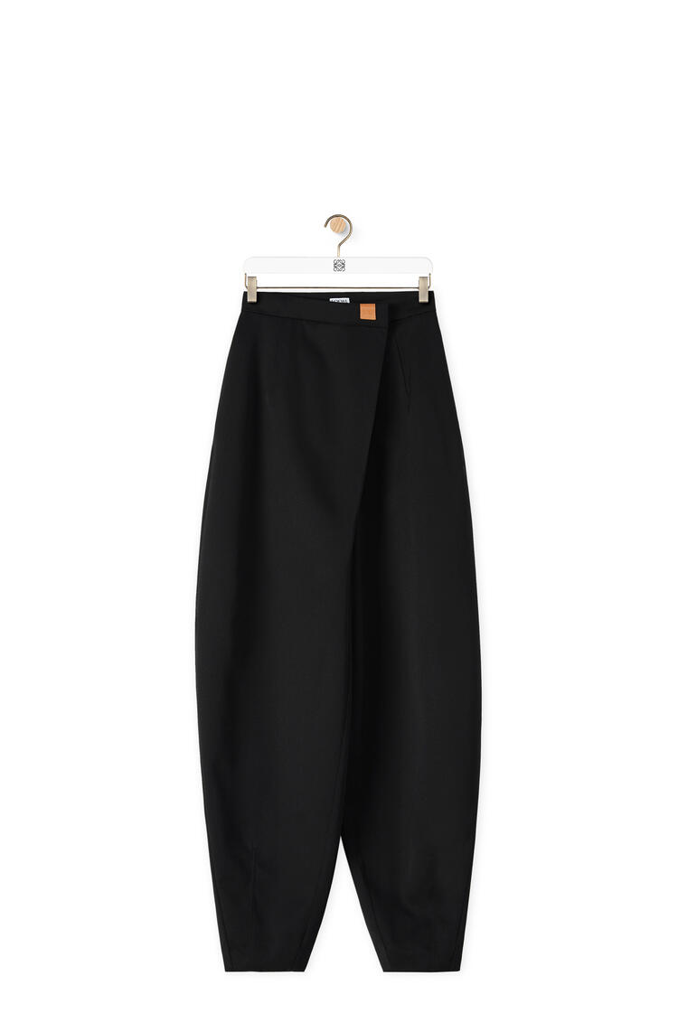 LOEWE Pantalón de corte carrot en lana Negro pdp_rd