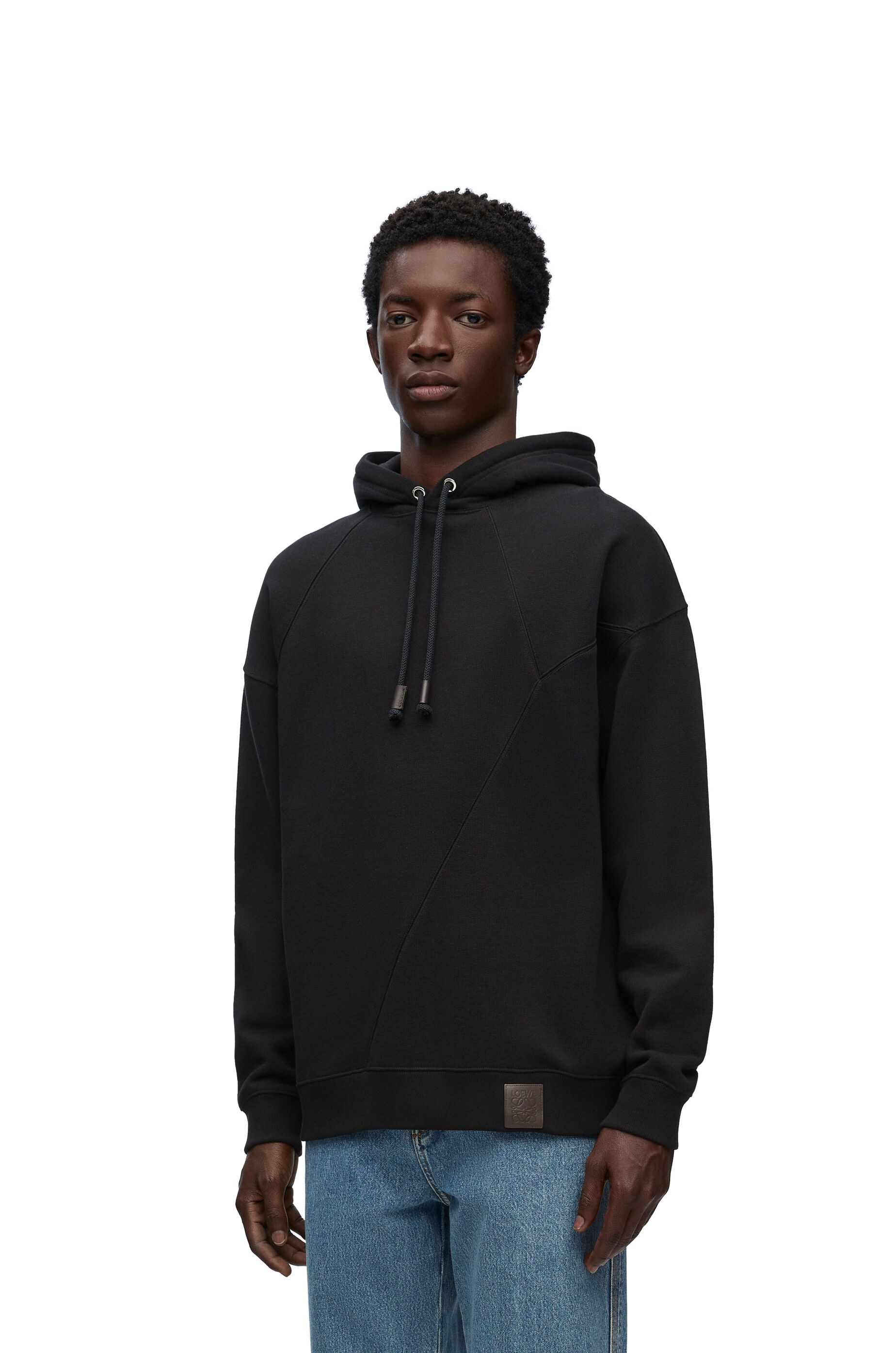 Puzzle relaxed fit hoodie in cotton Black LOEWE