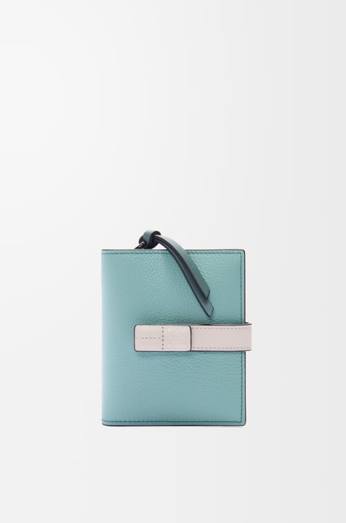 LOEWE Cartera compacta con cremallera en piel de ternera Agua/Gris Claro