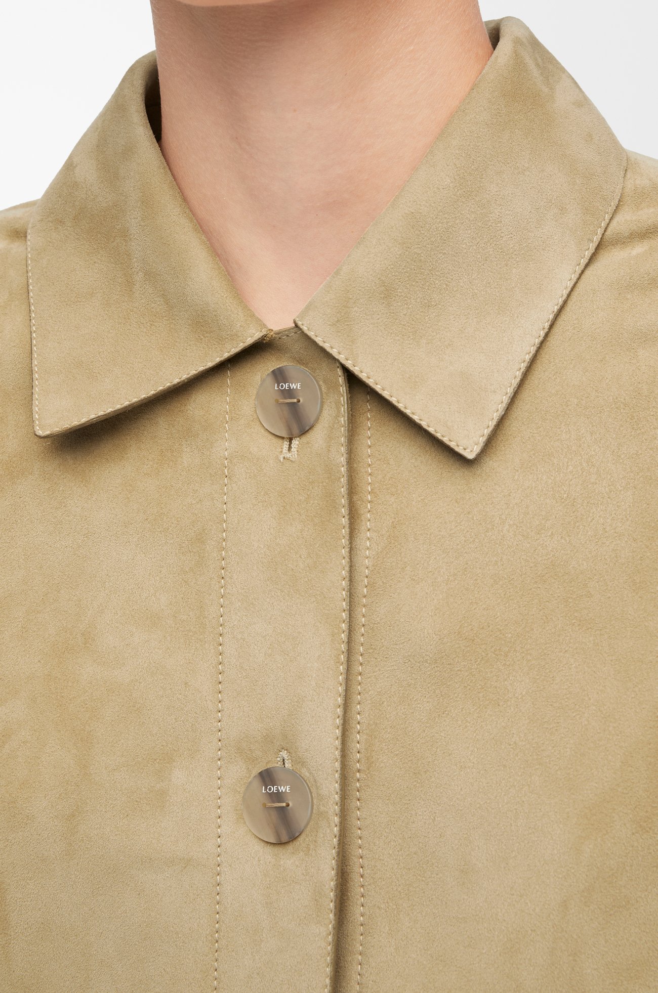LOEWE Turn-up jacket in suede lambskin Gold