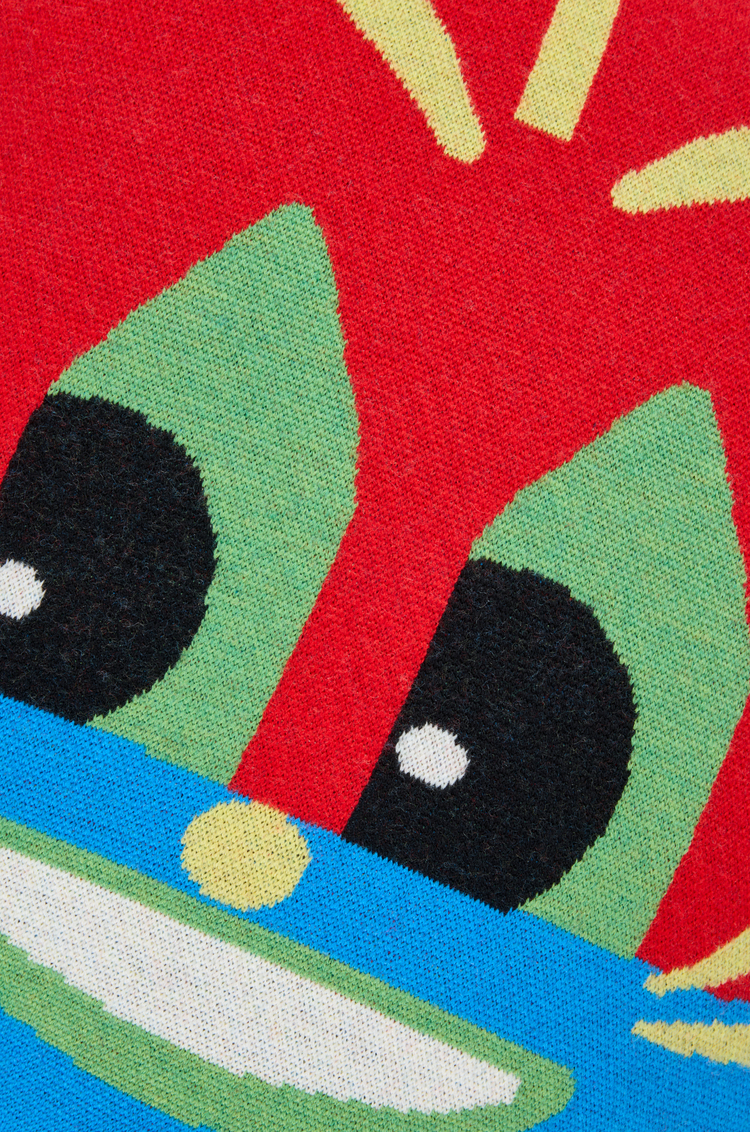 LOEWE Cushion in wool Seaside Blue/Multicolor