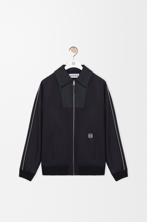 LOEWE Chaqueta de chándal en lana Azul Marino/Gris
