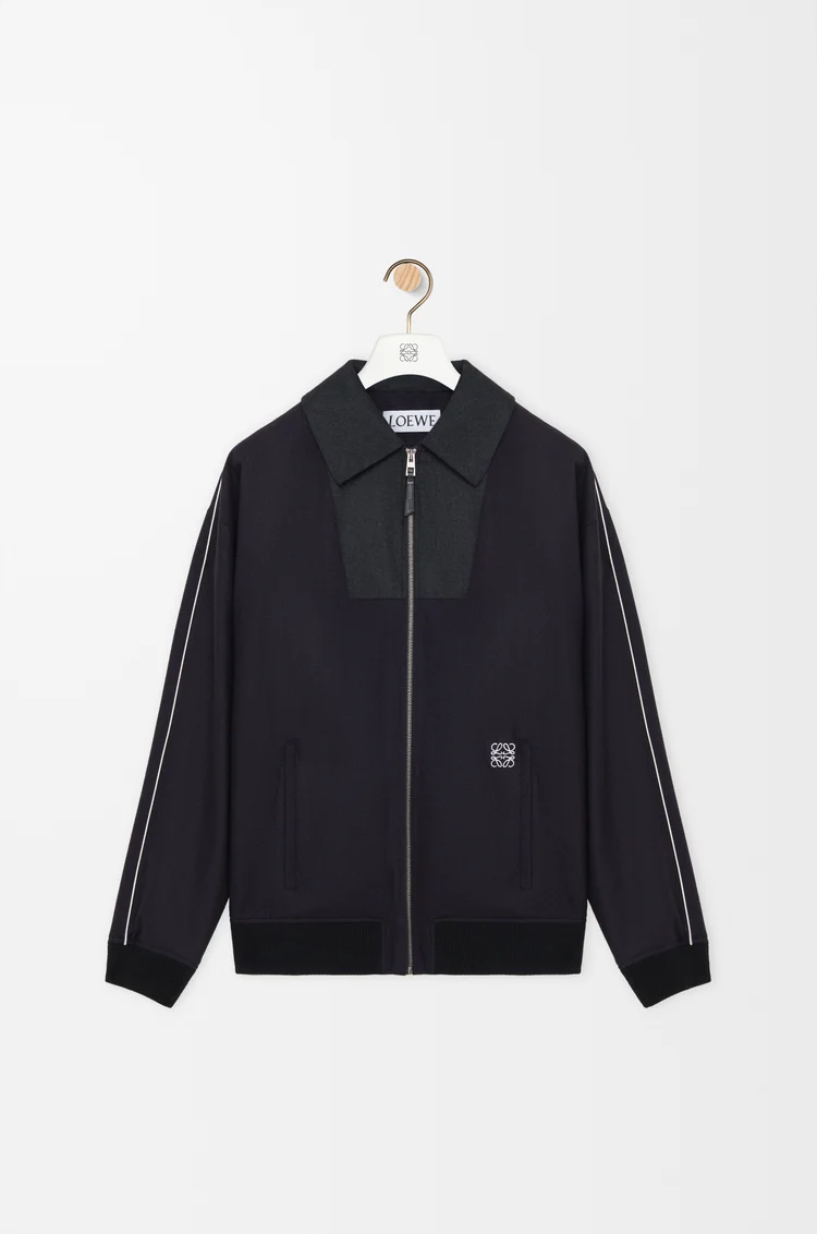 LOEWE Chaqueta de chándal en lana Azul Marino/Gris