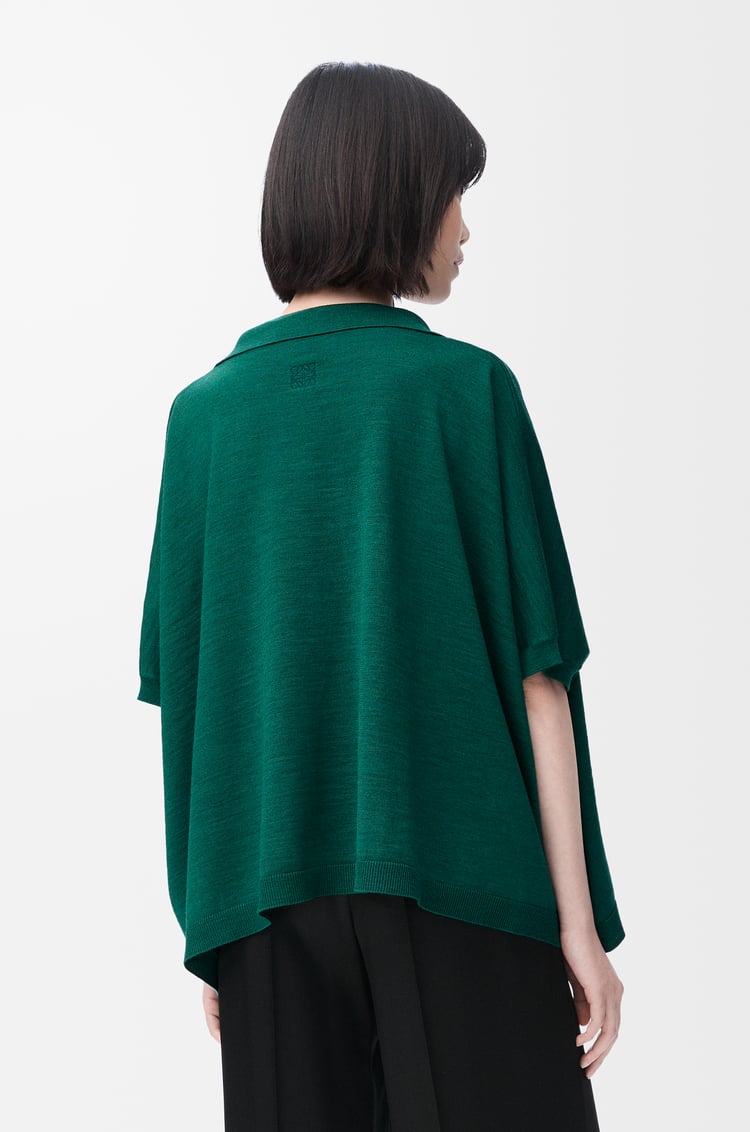 LOEWE Polo sweater in wool Green/White