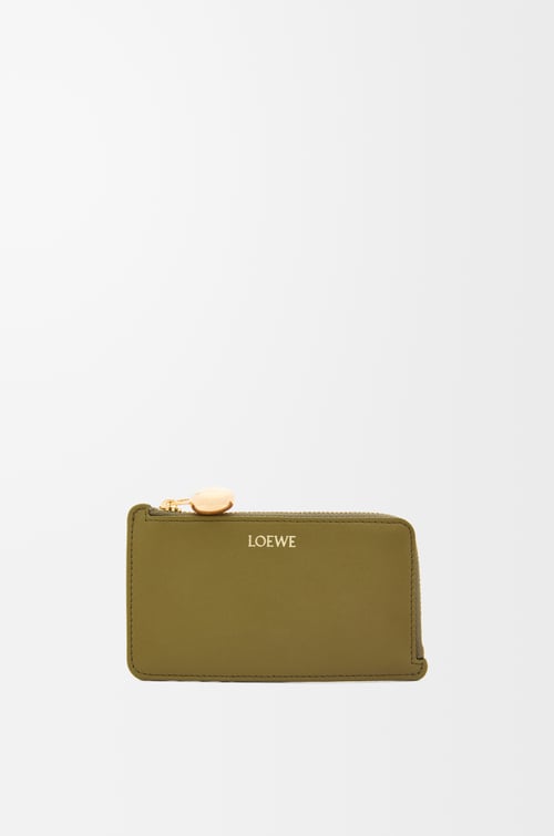 LOEWE Pebble coin cardholder in shiny nappa calfskin Olive plp_rd