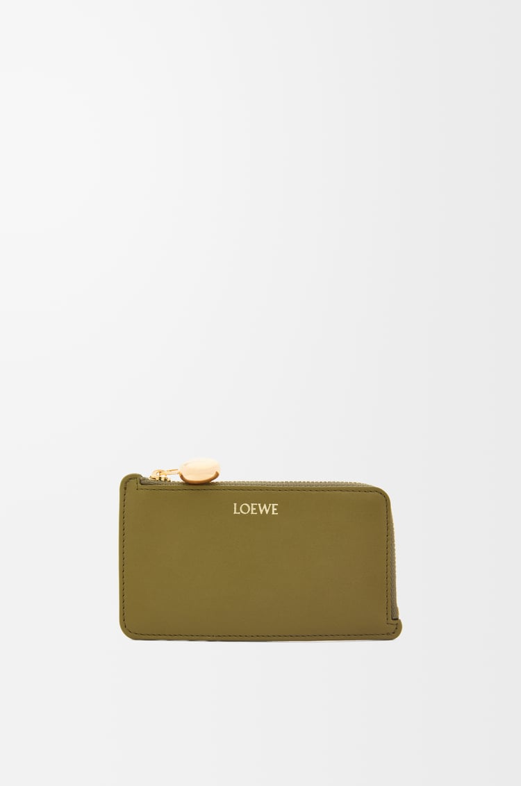 LOEWE Pebble coin cardholder in shiny nappa calfskin Olive