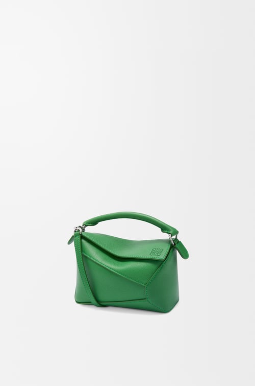 LOEWE Mini Puzzle bag in soft grained calfskin Tropical Green