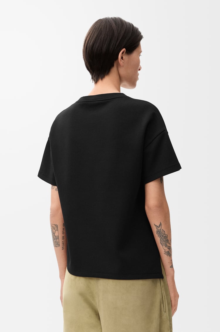 LOEWE Camiseta asimétrica en mezcla de algodón Negro