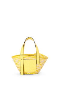 LOEWE Small Basket bag in palm leaf and calfskin Natural/Lemon pdp_rd